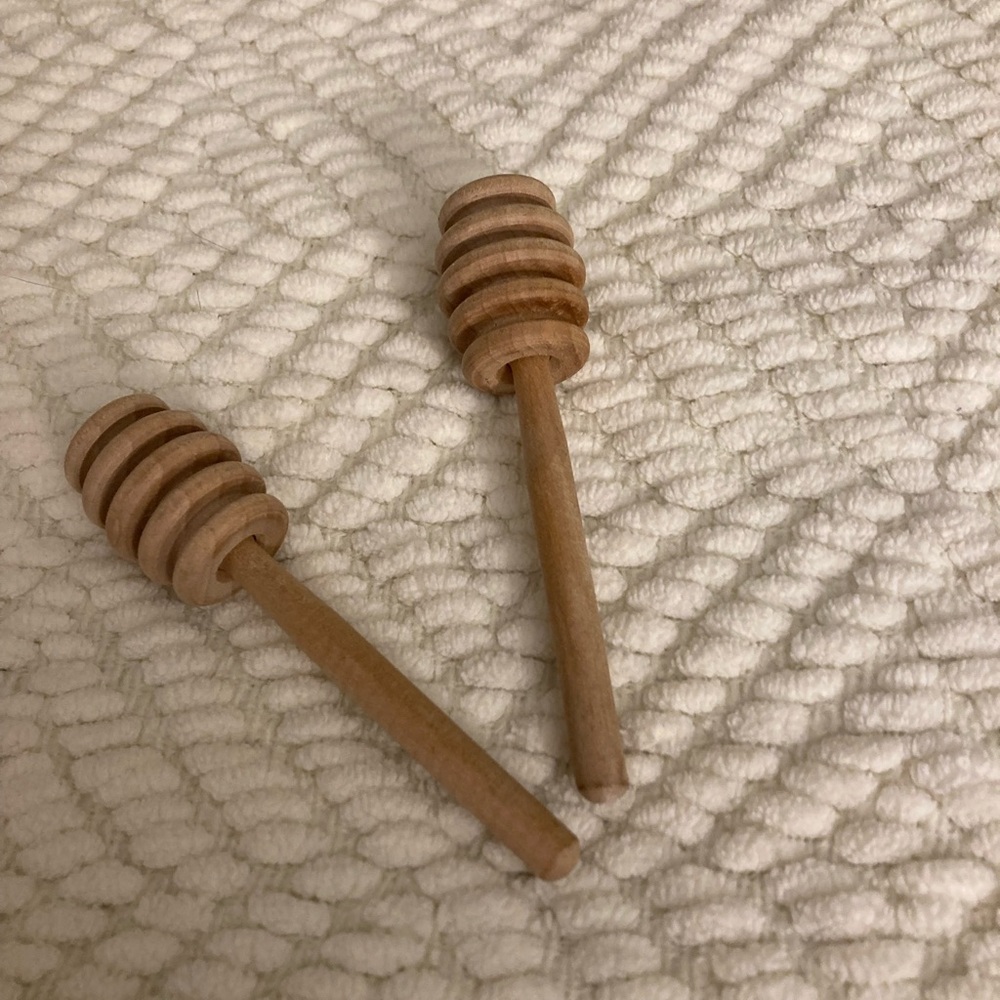 2-New Maple Honey Dipper 4" Long Unfinished Grooved 2-$5